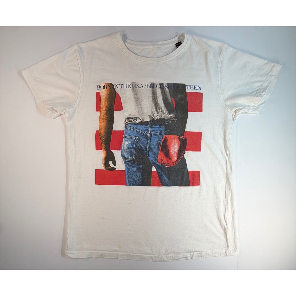 Bruce Springsteen Born in the USA Graphic T-Shirt White Mens Medium 2019 Boss